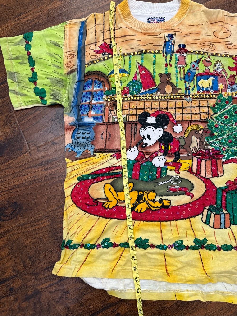 Jou Jou Yellow & Green Mickey Holiday Graphic Tee - Picture 4 of 11